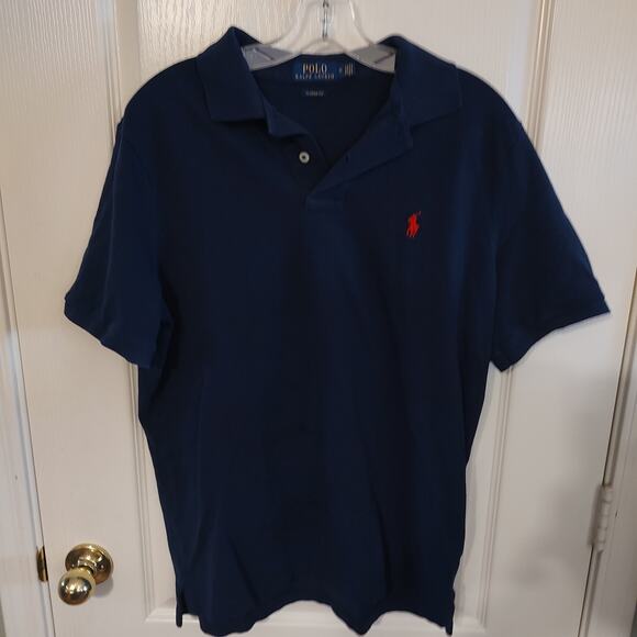 Polo Ralph Lauren Classic Fit Navy Blue Polo Shirt Size M - Picture 2 of 6
